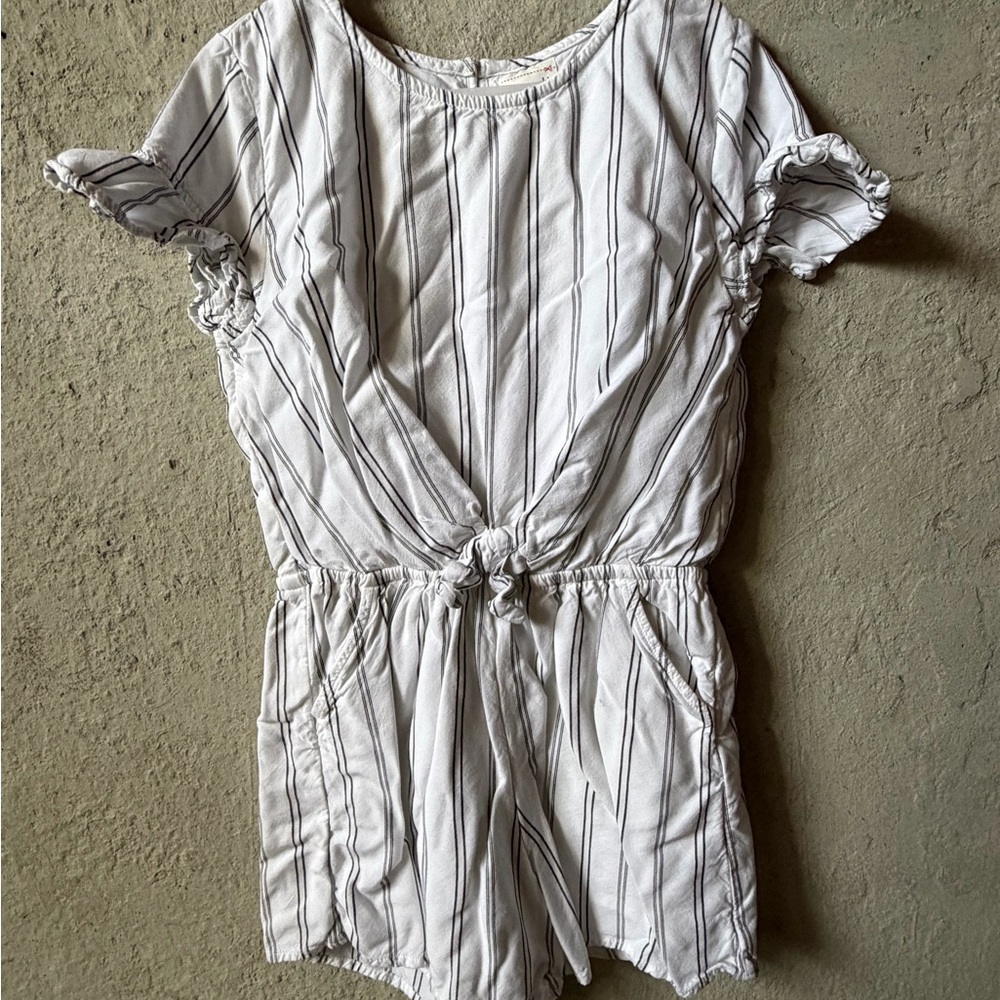 Abercrombie Kids White and Black Striped Top